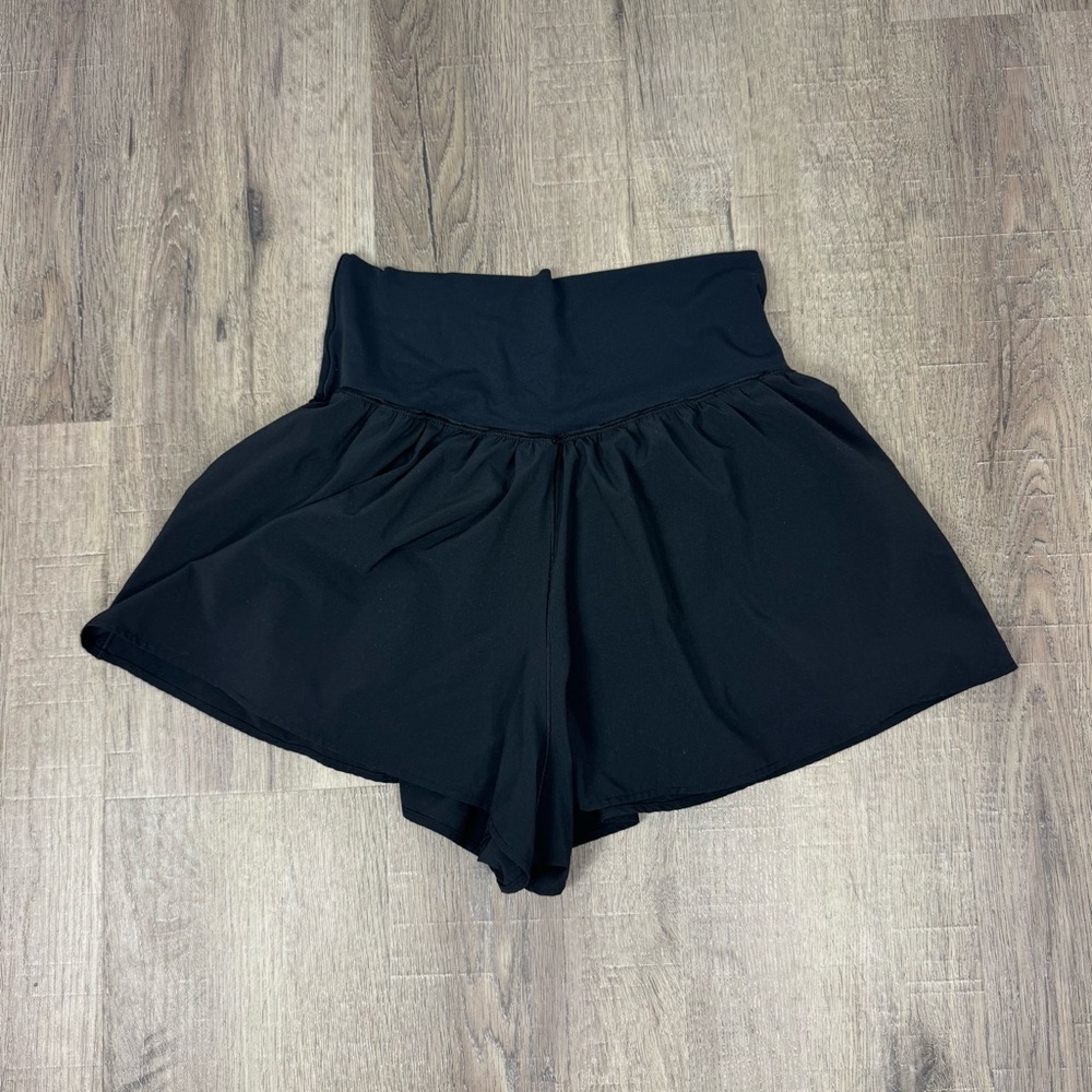 Aerie Crossover Flowy Shorts Black Size Medium High Rise Athletic Lounge - Picture 8 of 8